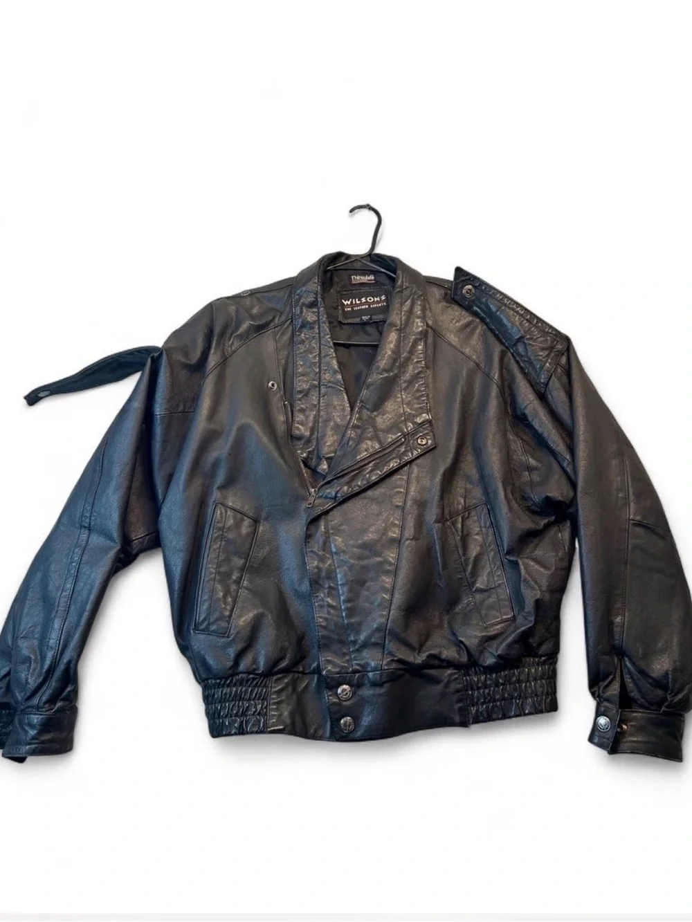 Wilson Men's Black Leather Bomber Jacket